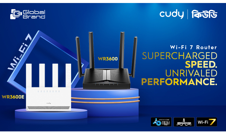 সর্বাধিক চাহিদাসম্পন্ন Cudy-এর সুপারফাস্ট ওয়াইফাই ৭ রাউটার বাংলাদেশে সর্বাধিক চাহিদাসম্পন্ন Cudy-এর সুপারফাস্ট ওয়াইফাই ৭ রাউটার বাংলাদেশে